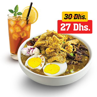 lomi overload with iced tea in adobo house